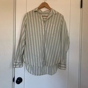 Striped Green and Cream Madewell Shirt